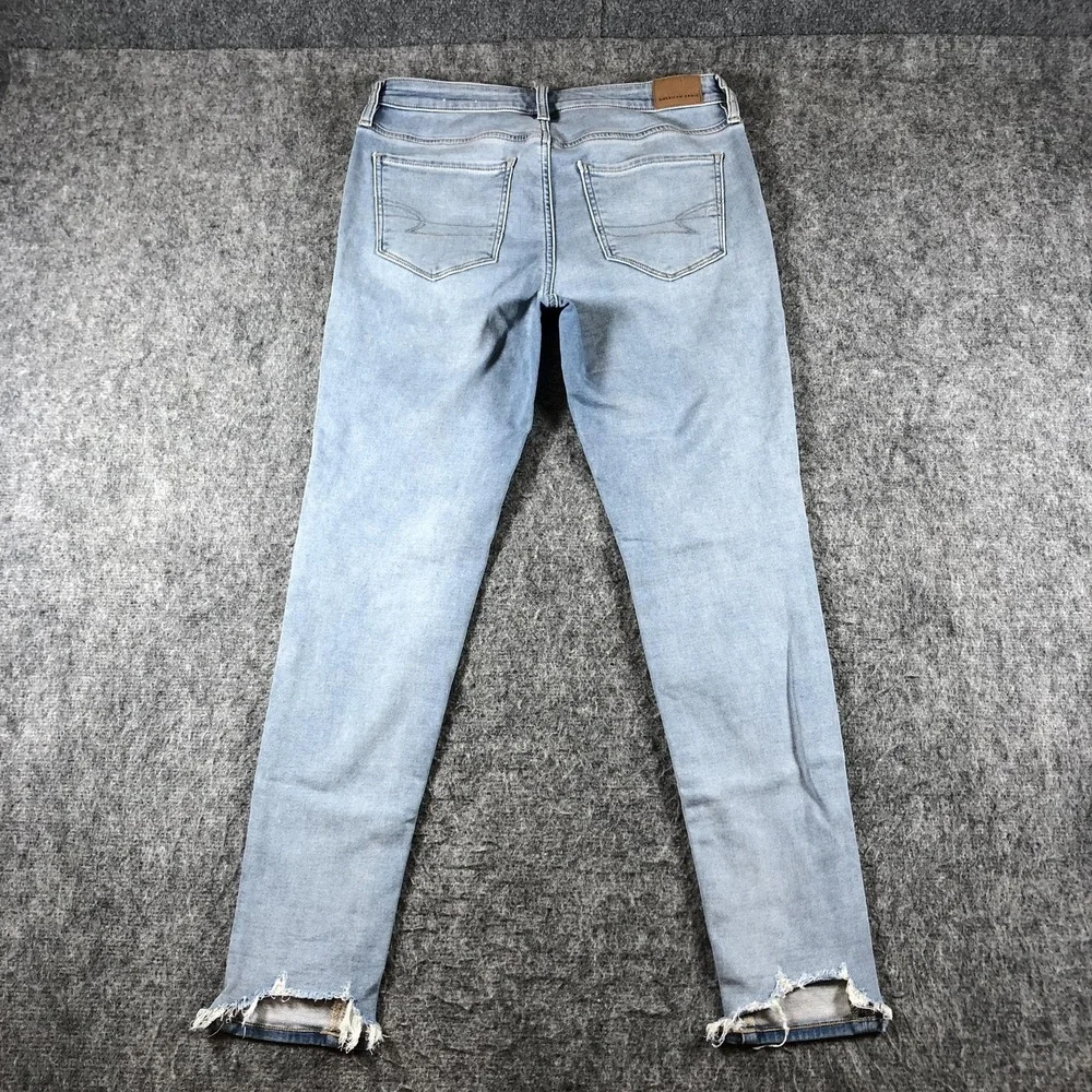 American Eagle Next Level Skinny Jeans Womens 8 Distressed Light‎ Wash